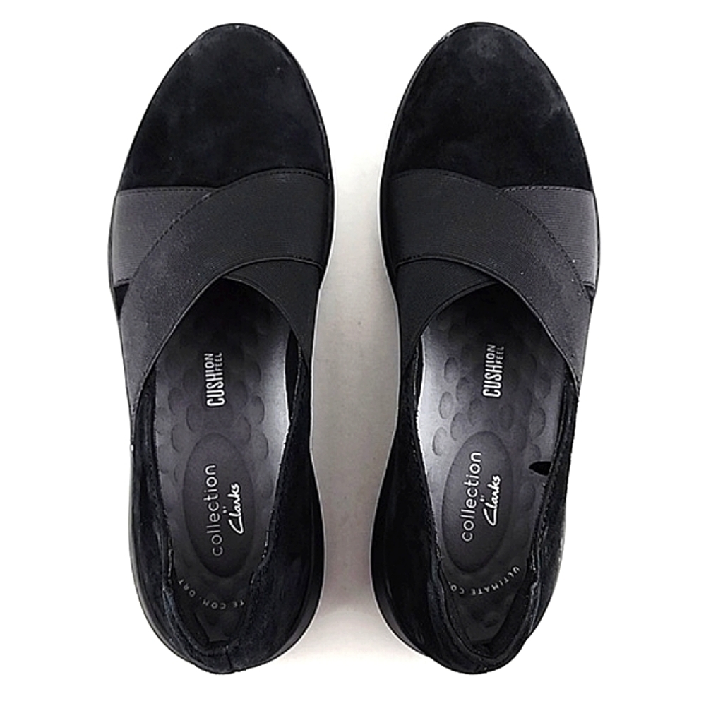 Clarks Women's Kayleigh Suede Cushion Feel Slip On Casual Flats Black 7.5M - Picture 4 of 15